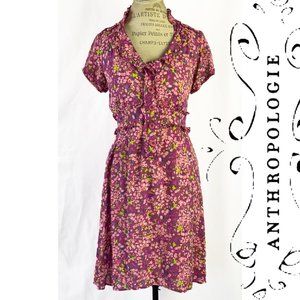 Anthropologie Pink Floral Dress By Left Of Center